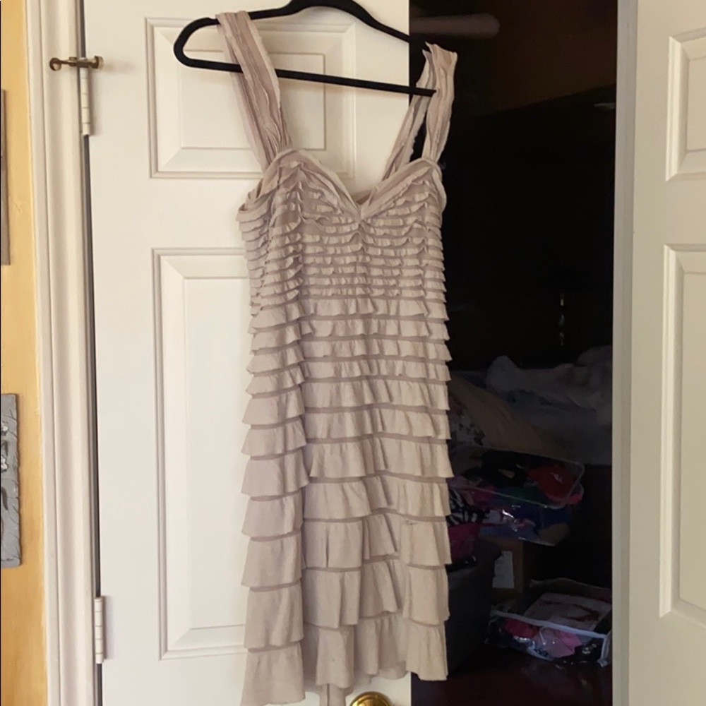 Fun and flirty tan dress